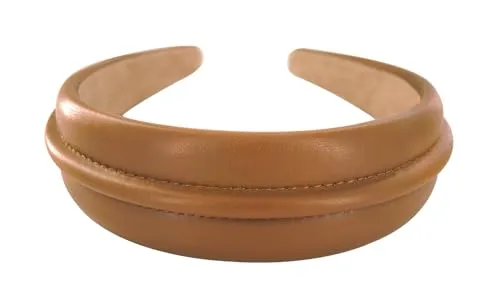 axy Breiter Haarreif aus Kunstleder - Wunderschön edler Haarreifen Damen Stirnband Haarschmuck HR27E (Braun)