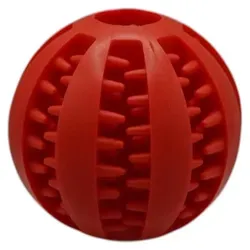 Hundespielzeug Futterball zum Befüllen – Zahnpflege Spielball in 3 Größen & 8 Farben Rot 5 cm - Rot