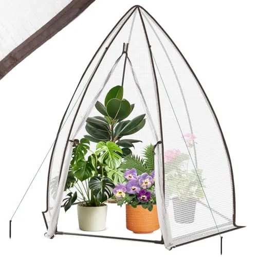 Sekey Sechseckiges Gewächshaus für Tomaten 160 x 160 x 180 cm - Gartengewächshaus mit stabiler sechseckiger Struktur, wetterfestem PE-Netzgewebe und einfachem Zugang für optimale Pflanzenpflege. Ideal für Garten, Balkon oder Indoor.