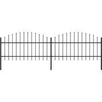 vidaXL Gartenzaun mit Speerspitzen aus Stahl, 3,4 m - Metallzaun mit speziellem Design für hohe Sicherheit und Privatsphäre, aus robustem Stahl gefertigt, ideal für Grundstücksabgrenzungen.