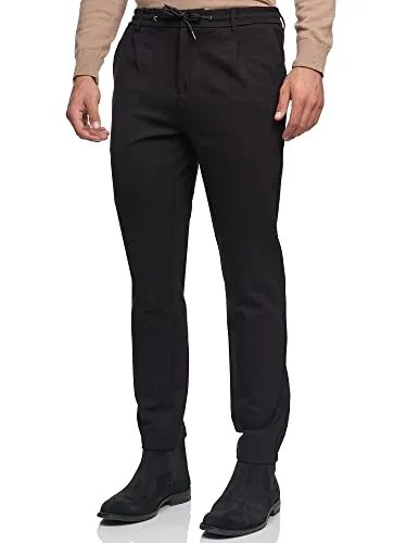 JEFF Herren Dyer Stoffhose mit 4 Taschen | Stretch Hose Herrenhose für Männer Black, L
