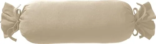 Erwin Müller Nackenrollenbezug Nürnberg Doppel-Jersey, Taupe Größe 40x15 cm Ø - strapazierfest, besonders formtreu, mit Bindeband