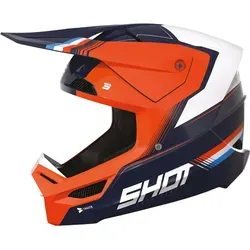 Shot Race Tracer Motocross Helm, schwarz-weiss-orange, Größe XL - Hochwertiger Motocross Helm mit hypoallergenem, schnell trocknendem Innenfutter. Ideal für den sportlichen Einsatz, bietet optimalen Komfort und Sicherheit.