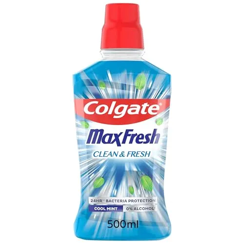 Colgate Max Fresh Clean & Fresh Mundwasser, frischer Minzgeschmack, 500 ml