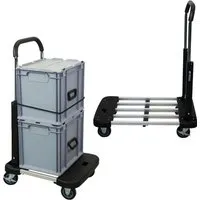 PROREGAL Klappbarer Profi-Transportwagen Taurus 150 - Traglast 150kg - Handwagen mit hoher Tragkraft von 150 kg, klappbar und mit höhenverstellbarem Griff für komfortables Handling, ideal für schwere Transportaufgaben.