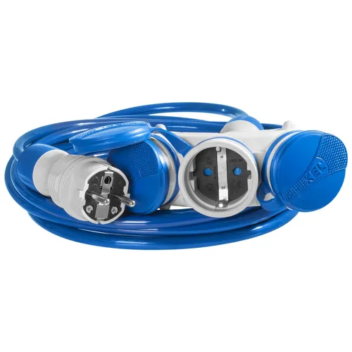 Dreifach-Verlängerungskabel 5m 250V 16A Schuko - Kabel & Leitungen: Robustes Verlängerungskabel mit drei Schuko-Steckdosen, ideal für Baustellen und Außenbedingungen dank IP44 Schutz.