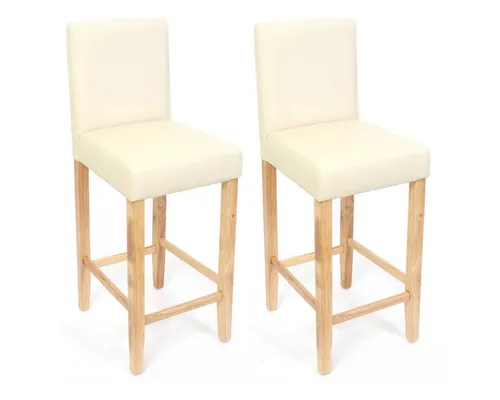 PROREGAL® Barhocker 2er-Set Barhocker gepolstert mit Lehne Kunstleder Schwarz, Bequem, sicher und modern mit pratischer Fußablage