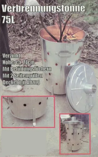 Feuertonne 75ltr für Gartenabfälle