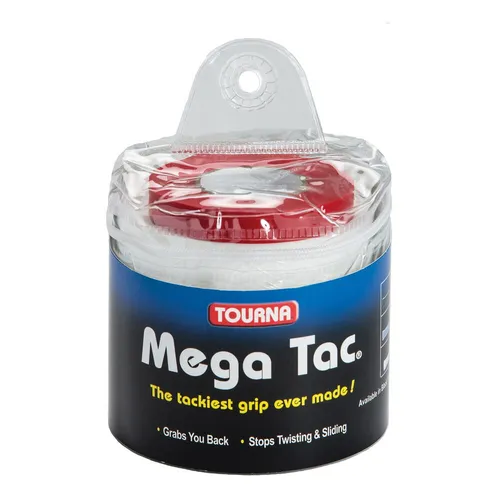 Tourna Mega Tac Overgrip 30er White – Griffig und langlebig in weiß von Tourna