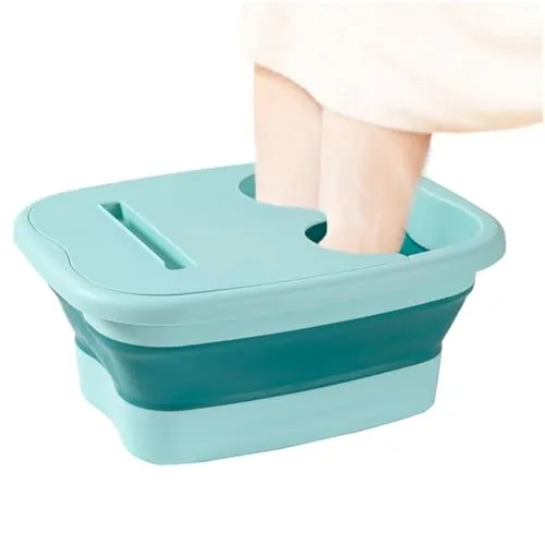 König Design Klappbare Fußbadewanne mit Massagerollen für Stressabbau und Entspannung (Grün)