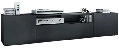 Produktbild Vladon Lowboard Mogan – Modernes TV-Kommode in Schwarz matt