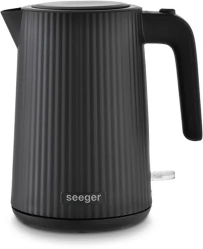 Seeger Design Elektrischer Wasserkocher SGR100BK, 1,7 Liter, Schwarz
