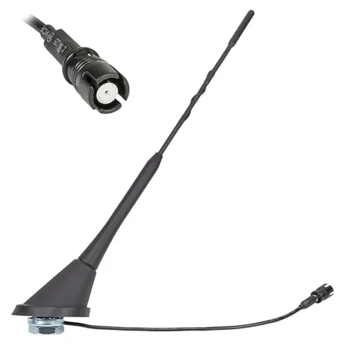 tomzz Audio 1000-006 Auto Antenne Dachantenne KFZ 16V Verstärker Raku 2 II kompatibel mit Audi Opel Seat Skoda VW Anti Noise Stab 24cm 60 Grad