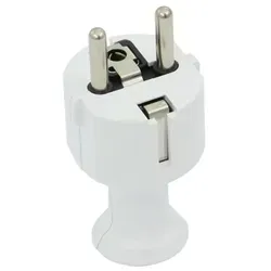 Abisolierter Stecker, gerade Uni-SCHUKO, 2p+Z Schuko, 16A, 250V; WT-40 WEISS - Weiß