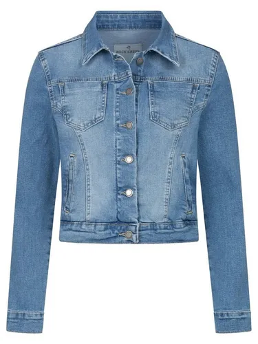 Rock Creek Damen Jeansjacke - Übergangsjacke in Hellblau XXL - Funktionsjacken mit hohem Tragekomfort dank weichem Stretchmaterial. Die klassische Jeansjacke überzeugt durch ihren eleganten Schnitt und zwei praktische Brusttaschen.