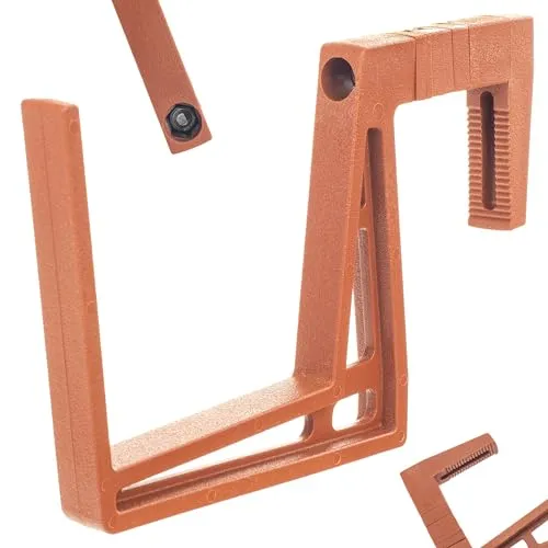 KADAX Balkonkastenhalter aus Plastik, Blumenkastenhalterung ohne Bohren, verstellbare Haken und Halter für Blumenkasten, Balkonkasten Halterung für Balkon (Ziegelrot)