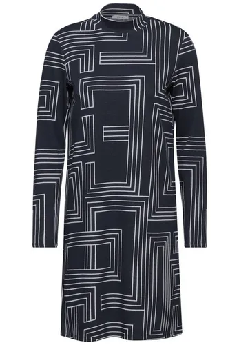 CECIL Knielanges Jaquard-Kleid - Freizeitkleid für Damen mit grafischem Muster, Turtleneck und Langarm, aus einem bequemen Materialmix mit Stretchanteil für optimalen Tragekomfort.