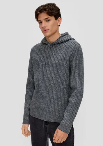 QS Longpullover Strickpullover Strick-Hoodie mit Rippstruktur