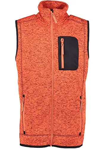OS Trachten Strickfleece Weste orange, Größe XXL - Stylische Strickfleece-Weste von Tom Collins für Freizeit und Outdoor. Mit hochgeschlossenem Kragen und praktischen Reißverschlusstaschen bietet sie Komfort und Funktionalität in jeder Situation.