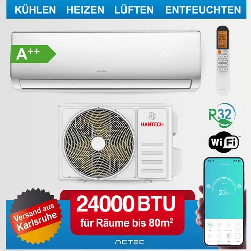 HANTECH Split Klimaanlage 24000 BTU mit WLAN