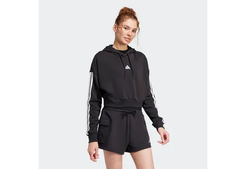 adidas Sportswear Kapuzensweatshirt W 3S FT CRO HD schwarz XL - Sportliches Kapuzensweatshirt für Damen in XL, aus bequemer Baumwollmischung, ideal für Freizeit und Sport, Maschinenwäsche für einfache Pflege.