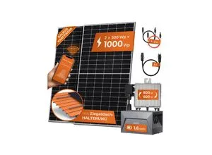 Solarway All In One Speicher Balkonkraftwerk 1000W - Komplettset mit Anker Solix 2 PRO - Balkonkraftwerk mit 800W Einspeiseleistung und smarter App-Überwachung für optimale Energieerträge. Ideal für nachhaltige Stromversorgung.