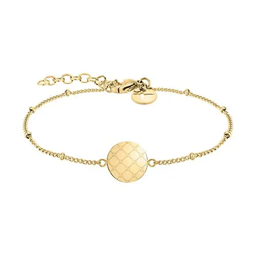 Tamaris Damen Armband in Gold aus Edelstahl TJ-0053-B-20 - Elegantes Armband für Damen mit Kugelelementen und Logomania-Anhänger, perfekt als Geschenk in original Tamaris Verpackung. Zeitloses Design und hochwertige Qualität für jeden Anlass.