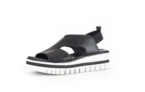 Gabor Damen Plateausandalen - Bequeme Freizeitschuhe mit dicker Sohle - Wanderschuhe: Komfortable Plateausandalen aus Glattleder mit 5.5 cm dicker Sohle, ideal für den Sommer und entspannte Freizeitaktivitäten.