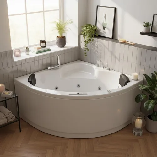 Caribia Whirlpool-Badewanne RIO Premium 150x150 mit Wasserfall & Bluetooth