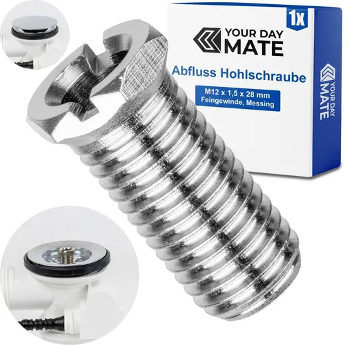 Hohlschraube Badewannenabfluss M12 x 1,5 x 28 mm kompatibel mit Viega Multiplex