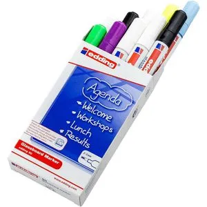 edding 90 Glasboardmarker - 10 bunte Glasboard Stifte, abwaschbar für saubere Notizen auf Glas und Fenstern