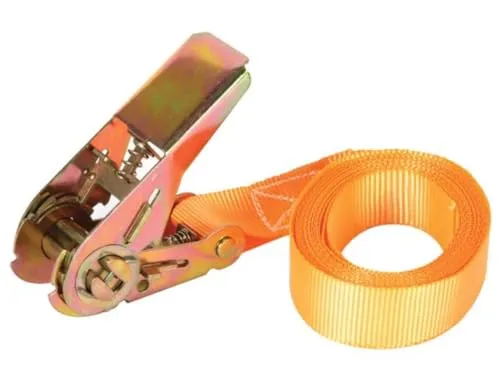 Toolland Spanngurt mit Ratsche, einteilig, für kleinere Lasten, max. 500 kg, Polyester, Orange, 3.6 m x 25 mm