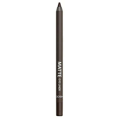 GOSH Matte Eyeliner in warmem Dunkelbraun I cremig weiche Textur für einfaches Auftragen I hohe Deckkraft, ideal für Smokey Eyes I perfekt zu Maskara I vegan & parfümfrei I 004 Mocha
