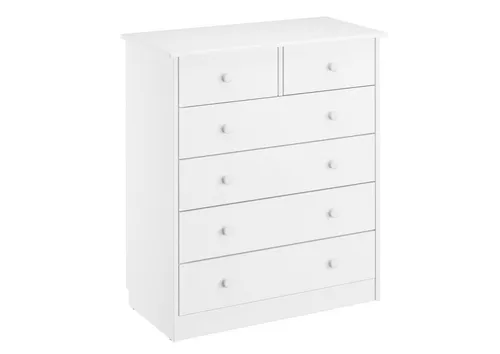 ERST-HOLZ Kommode Weiß 6 Schubladen - Praktische Kommode aus Kiefernholz mit 6 Schubladen, ideal für jeden Raum. Wohngesunder Wasserlack und vielseitig einsetzbar für Spielzeug, Kleidung oder Accessoires.