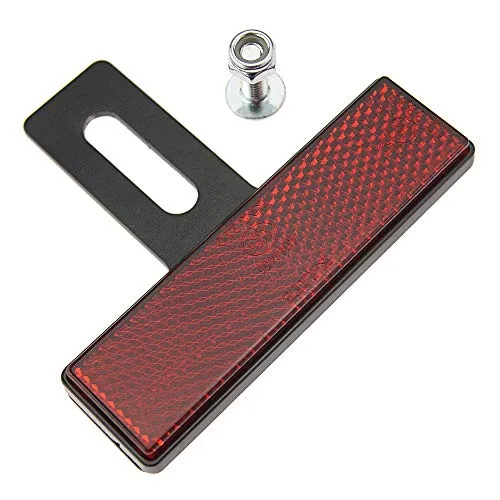 Motorrad Reflektor hinten rot mit T-Halter 94x27,5mm Rückstrahler Katzenauge Roller Quad E-geprüft