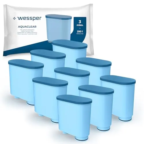 Wessper Wasserfilter kompatibel mit Philips AquaClean CA6903/10, CA6903/22, Saeco und Philips Kaffeevollautomaten – Reduziert Kalk & Chlor, verbessert Kaffeegeschmack, 9er Pack Filterpatronen