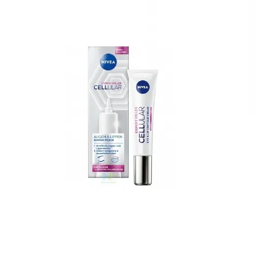 Nivea Expert Filler Cellular Augen & Lippen Kontur Pflege 15ml - Anti-Faltenprodukte für Damen, spendet intensive Feuchtigkeit und reduziert sichtbare Falten in der empfindlichen Augen- und Lippenpartie.