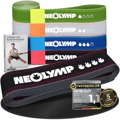NEOLYMP Trainingsbänder Gymnastikband - Fitnessbänder für vielseitiges Training, waschbar und umweltfreundlich mit verstellbarer Schnalle für individuellen Widerstand.