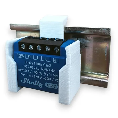 Hutschienen-Halterung für Shelly Plus Mini, Shelly Mini Gen3, Shelly Mini Gen4