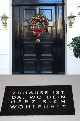 Fußmatte Schmutzfangmatte mit Spruch ZUHAUSE IST DA … 40x60 cm rutschfest NEU
