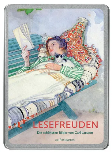 Postkarte Lesefreuden: Die schönsten Bilder von Carl Larsson