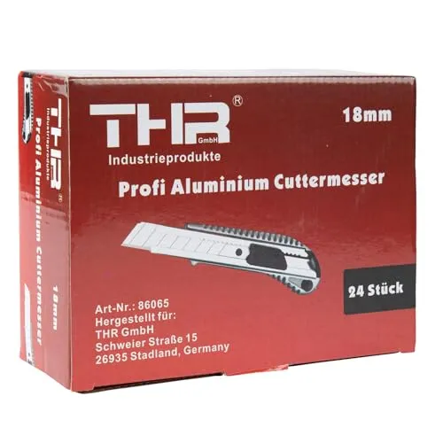 Stück THR Profi Alu Cuttermesser Teppichmesser Cutter für 18mm Abbrechklingen 24