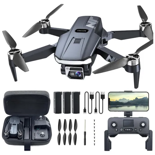 Drohne Quadcopter 4K Kamera 90 Min Flugzeit Auto Rückkehr 5G FPV Silber, GPS