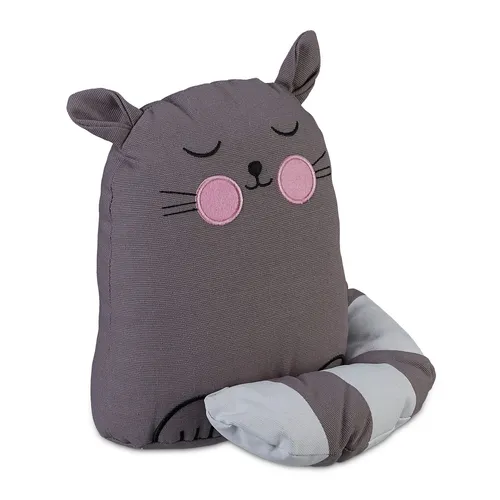 Türstopper Bodenpuffer Katze Stoff Türhalter grau 1 kg Türstopper Katze weich