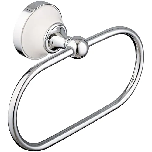 PaulGurkes Handtuchring PGCOSMOS2W - Handtuchring aus massivem Messing mit hochwertiger Verchromung und eleganter Keramikeinlage, ideal für stilvolle Badezimmer.