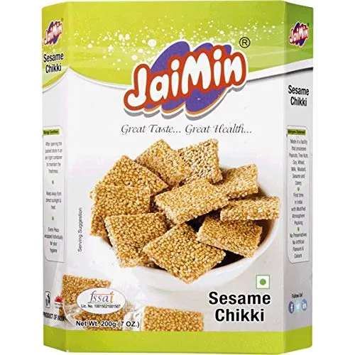 Jaimin Sesame Chikki Sesam-Krokant - 200g - 3er-Packung