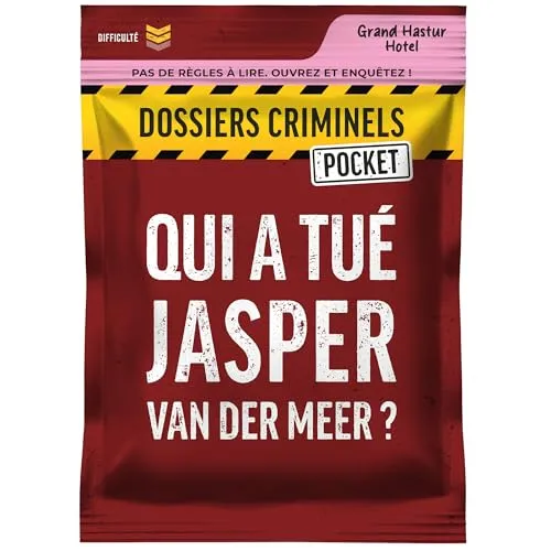 Criminels Pocket – Wer hat Jasper Van Der Meer getötet? Mord unter dem Hintergrund eines politischen Skandals – Neues Konzept – Taschenermittlungsspiel – mit Familie oder Freunden – 1-6 Spieler – 45