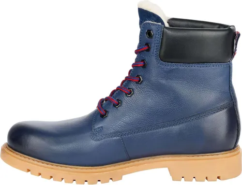 Nebulus Leder Winterstiefel HIBO Herren – Warme Stiefel mit Wolle, Blau, Größe 44 - Der HIBO Leder-Winterstiefel für Herren kombiniert stilvolles Design mit Funktionalität. Aus robustem Leder und gefüttert mit echter Wolle, bietet er optimalen Komfort in der kalten Jahreszeit.