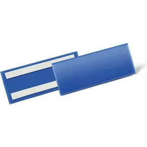 Durable Kennzeichnungstasche 179407 - Selbstklebend, Blau, 50 Stück - Werbeartikel: Ideal für die Kennzeichnung von Kunststoffbehältern, Holz und Kartonagen. Dokumentenecht und scannertauglich, mit strapazierfähiger Polypropylen-Folie.