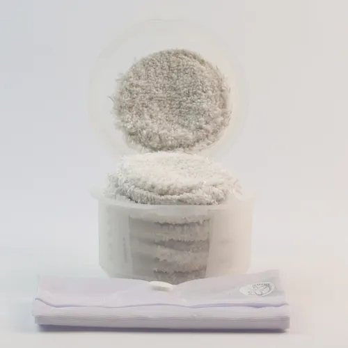 JEMAKO Abschmink-Pads mit Waschsack und Aufbewahrung Klickbox, 7-Teiliger Satz